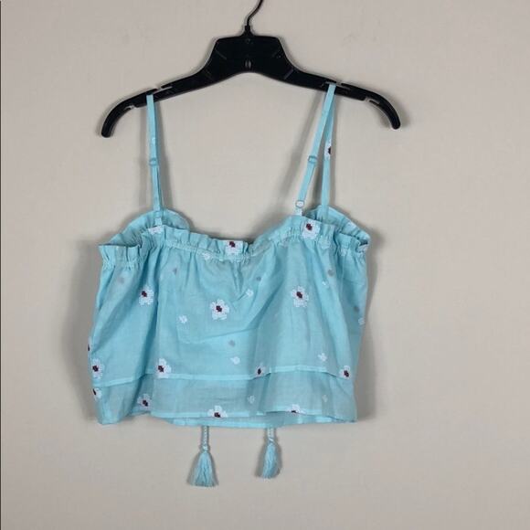 Love Fire Top Tiered Blue Crop Top Ruffle Tassel - Picture 7 of 7